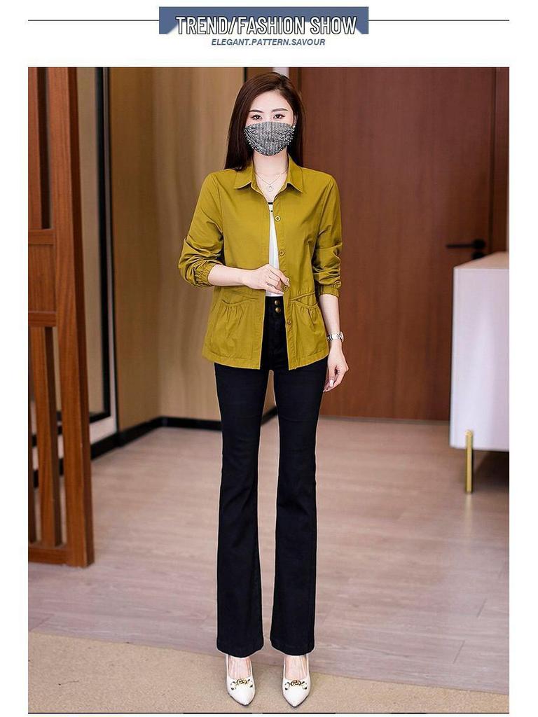 Damen Vielseitige Langarm Mode Revers Jacke - Leichte Lässige Frühling & Herbst Kleidung