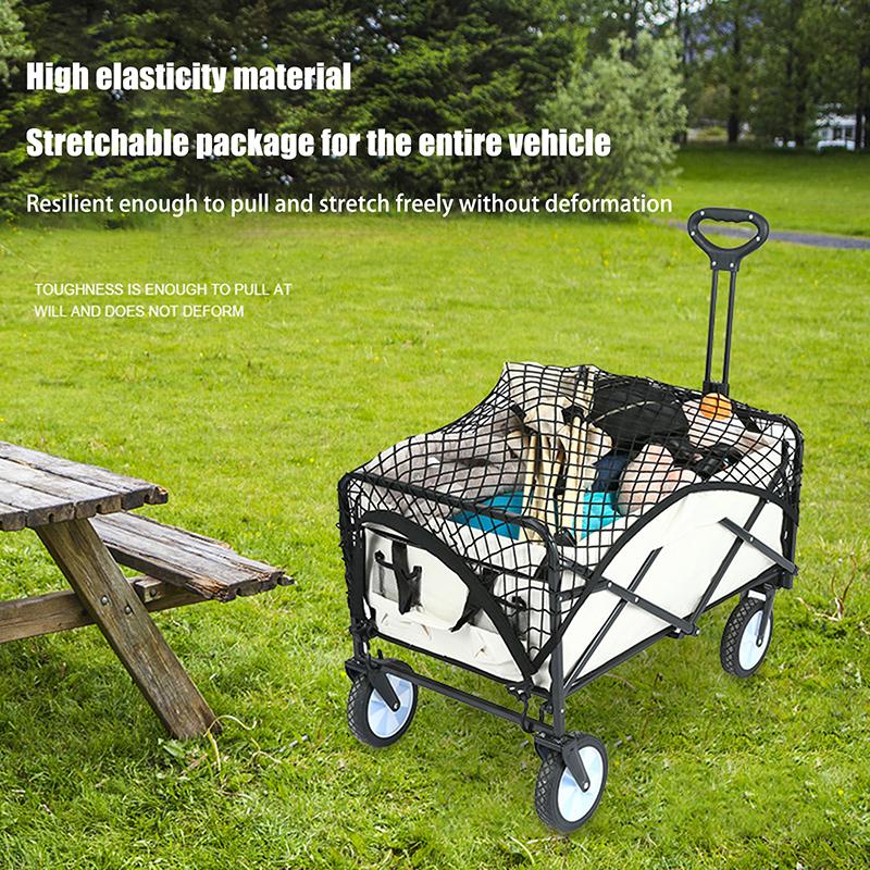 Campingwagennetz mit Haken Bollerwagen Gepäcknetz Schwerlast-Nylonnetz für Gartenwagen Faltwagen Strandwagen