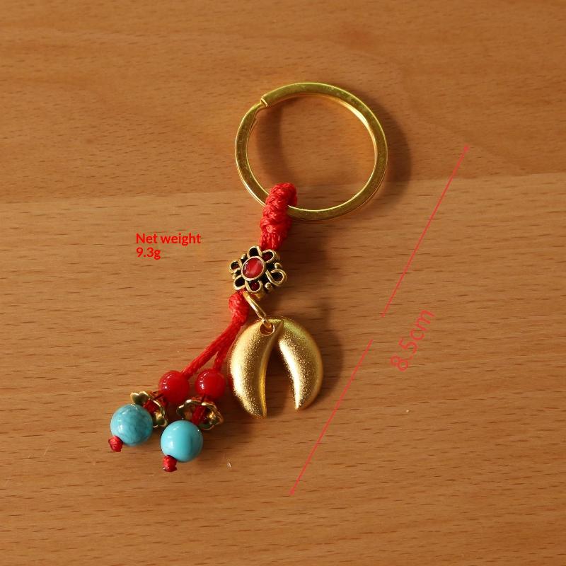 Chinese Lucky Gold Plated Fortune Pendant Charms With Auspicious Blessing For Spring Festival Gifts Wallet Decor Souvenirs