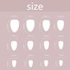 24 Pcs French Tip Stick On Nail Simple False Nail Short Almond Press On Nail Gradient Artificial Nail for Woman