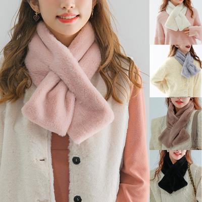 Women's Plush Scarf And Soft And Winter Color Warm Scarf