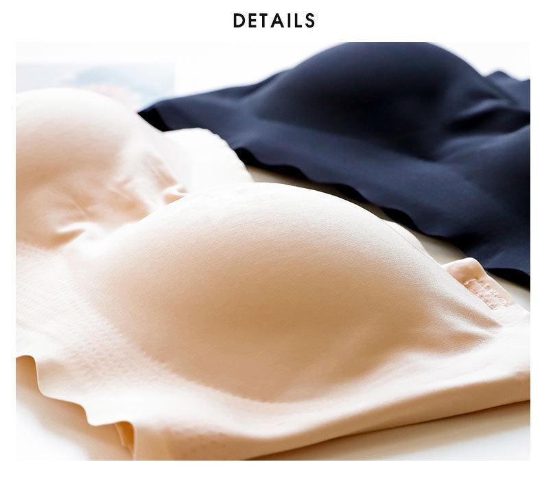 Plus Size Strapless Push-Up Anti-Slip Bra - Large Cup, Thin Style, Invisible Adhesive, Women's Bandeau.