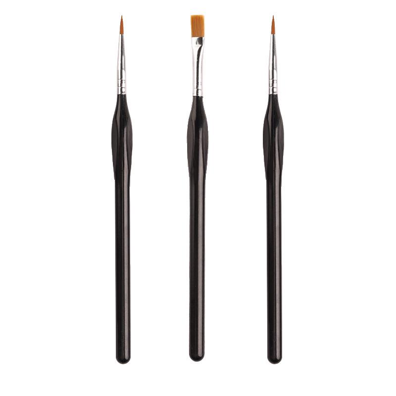 3-Piece Digital Oil Painting Brush Set with Plastic Handles and High-Quality Nylon Bristles 3-piece set чёрный