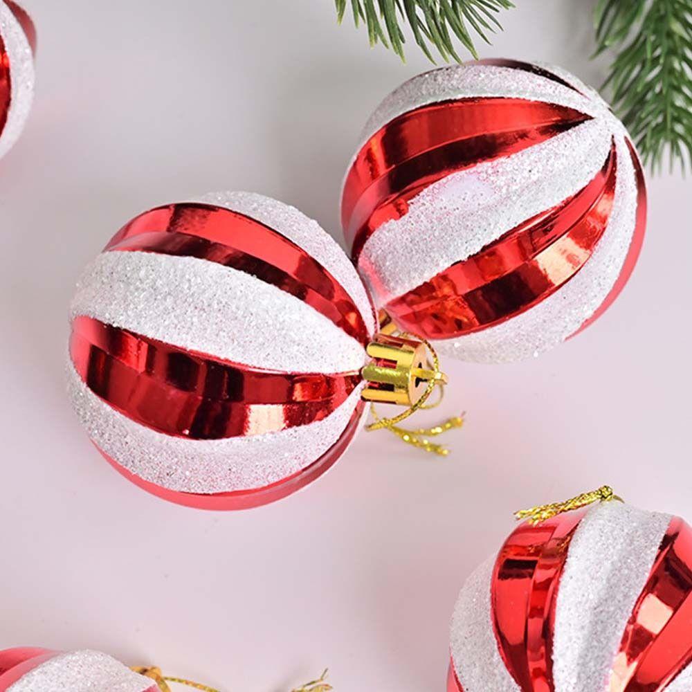 6pcs Plastic Painted Christmas Balls Pendant 6cm Xmas Tree Pendants  Holiday Wedding Party