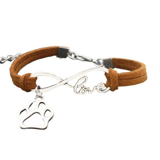 Bracciale A Forma Di Zampa Nero Per Donne - Fatto A Mano Con Ciondolo Animale, Regolabile