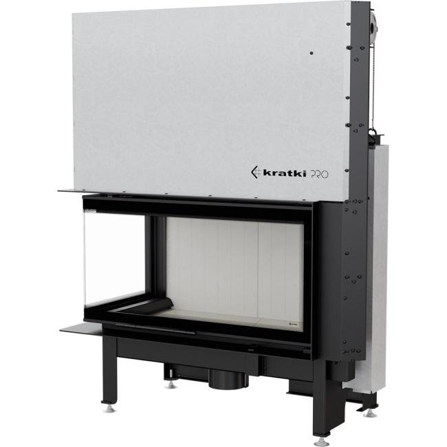 Steel Fireplace KRATKI NADIA Left 14 kW Ø 200 Lift-up Self Closing Door