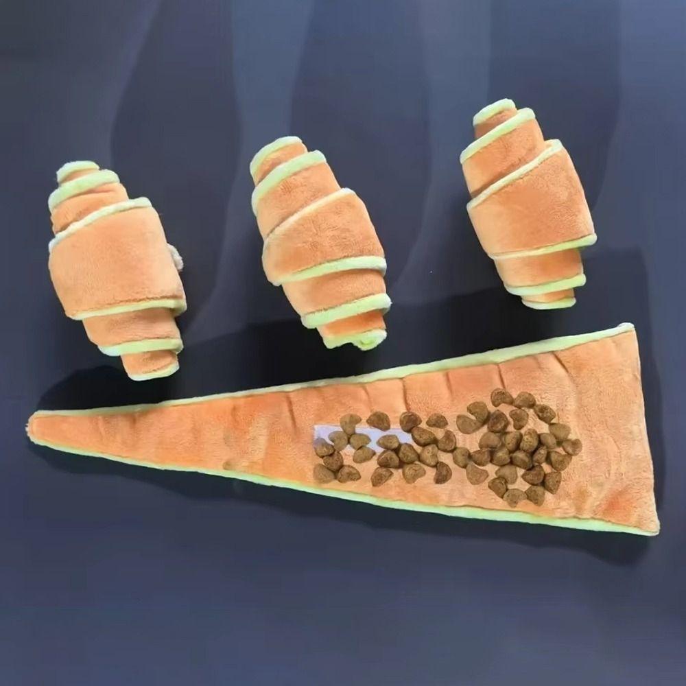 Miękka Zabawka Croissant dla Psa Odporna na Gryzienie Stymulacja Mentalna Interaktywna Piszcząca Zabawka dla Psa Trening Psa Szczeniak Zabawka Puzzle Pies/Szczeniak