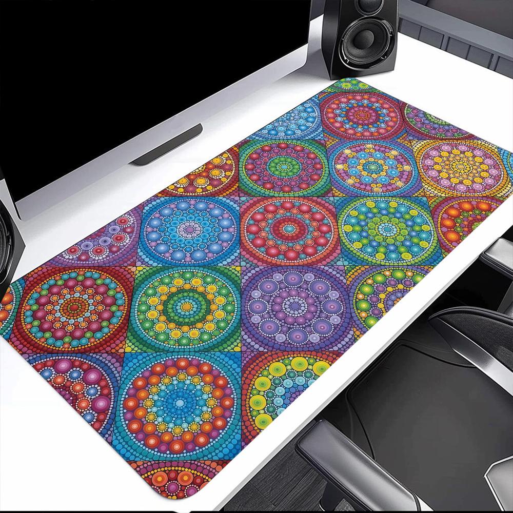 Art Vibrant Mexican Ethnic Flower S Mouse Pad Large Desk Mat Keyboard Ergonomic Office Rubber PC Nonslip Antifray Home Custom