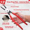 LEONTOOL Snap Ring 90 Degree Long Tip 310mm Overall Curved for Installing and Removing Snap Dedicated Tool Pliers, Bent, Type, 2.45mm Diameter,