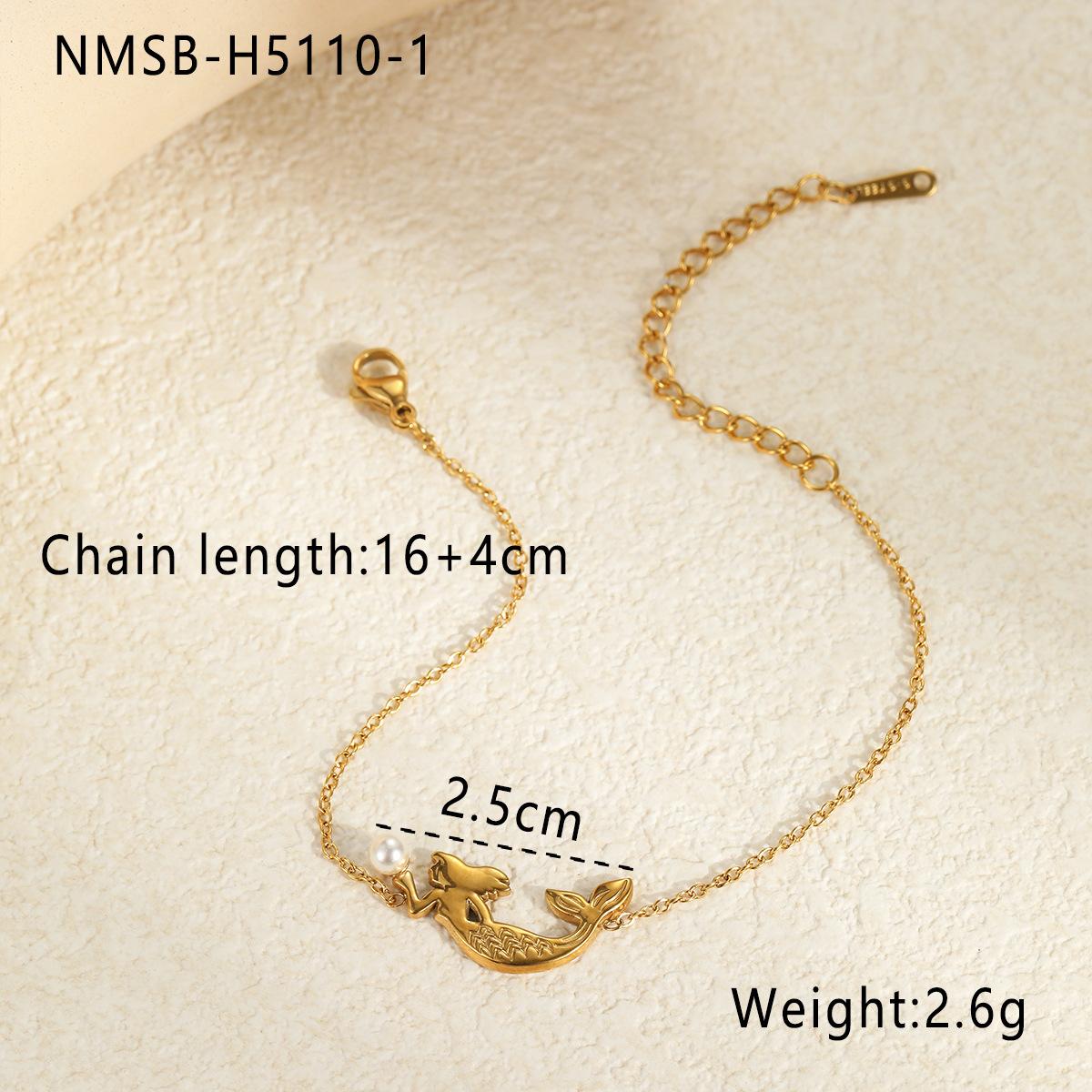 GEMCHIC Women s 18K Gold Plated Stainless Steel Mermaid Pendant Necklace Chain