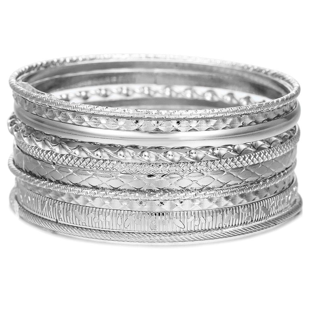 Conjunto de Pulseiras Étnicas Boêmias Banhadas a Ouro - Joias de Estilo Ocidental Antigo