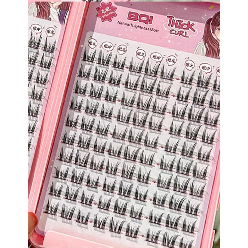 Lazy Cat Elf Eyelashes Book 180pcs Large Capacity Enlarge Your Eyes Naturally DIY Lash Clusters with Glue Set