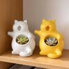 Flowerpot Yawning Cat Shape Integrated Molding Plant Pot Indoor Gardening Plant Holder Home Office Garden Healing Decor