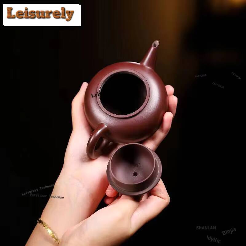 111ml Handmade Yixing Purple Clay Teapots Horizontal Pot Raw Ore Aubergine Mud Kettle Zisha Tea Set Drinkware Supplies Ornaments