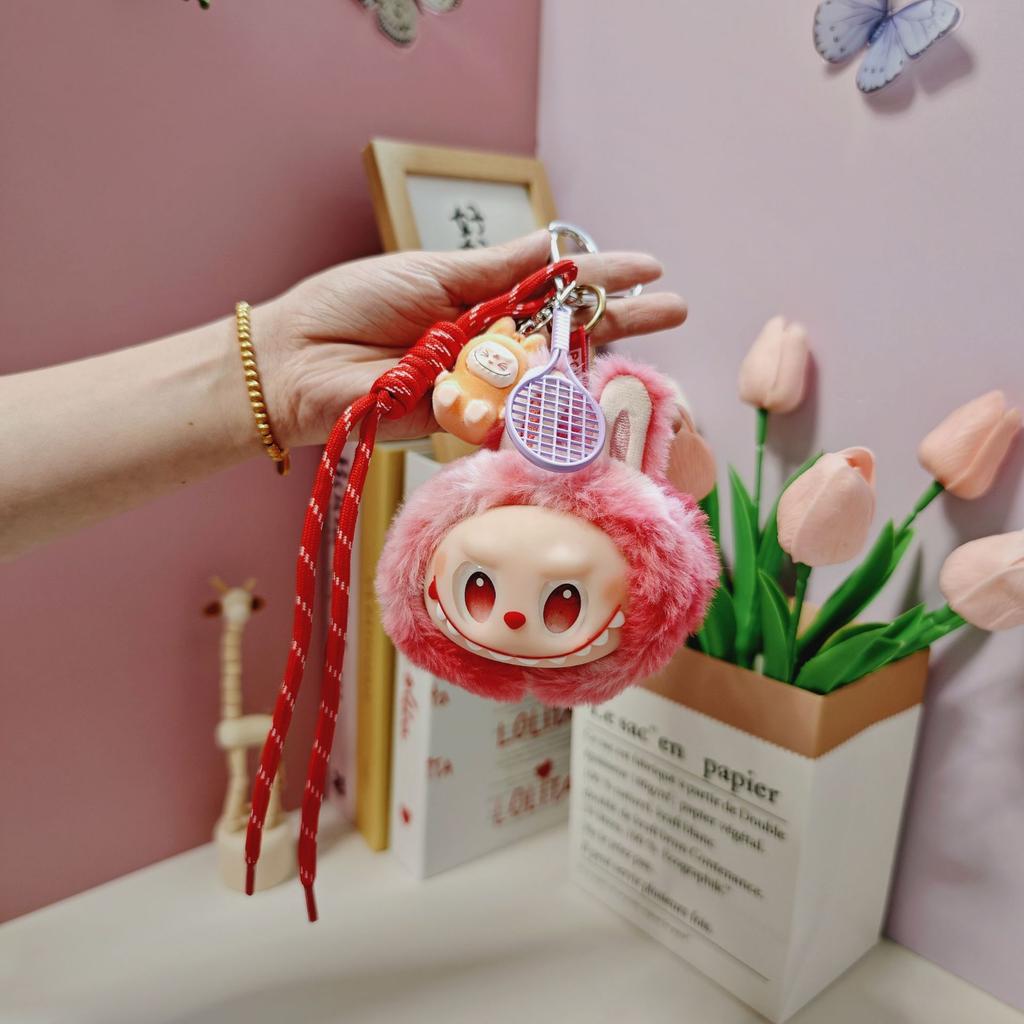 Plush Big Head Rabub Schoolbag Pendant Doll Doll Pendant Car Keychain Small Gift