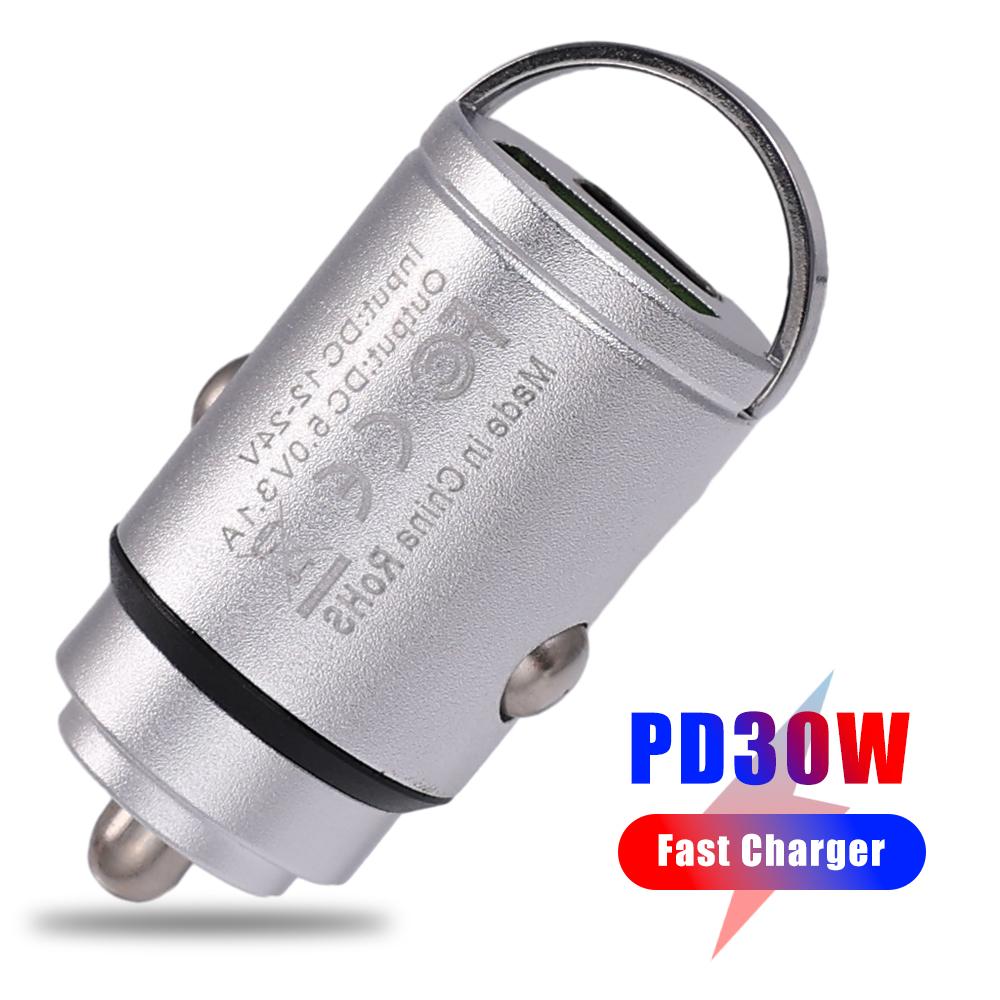 Mini 100W USB Car Charger Type C QC3.0 PD Car Chargers Fast Charging Auto Phone Charger Adapter for Iphone Samsung Huawei Xiaomi