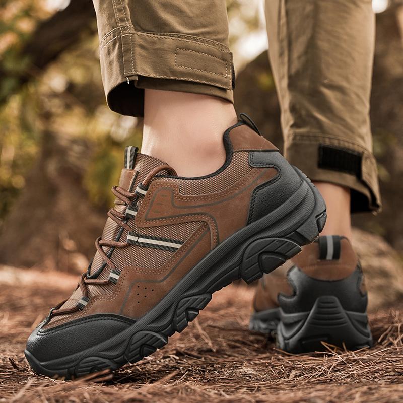 Men's Solid Color Plus Size Hiking Shoes Suitable for Outdoor Sports Camping Hiking Shoes Autumn New Men Breathable Sports Shoes