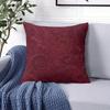 Burgundy Paisley Square Jacquard Pillow Cover for Sofa Office Waist Cushion Cover Home Decorative Pillowcase