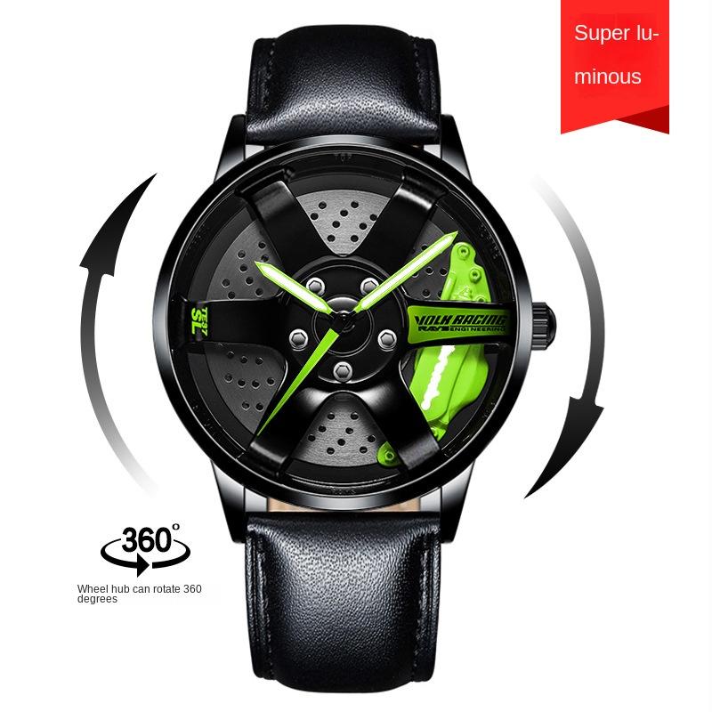 Ceas cu butuc de roți TE37 original SVJ, ceas tridimensional, cu masă rotativă, masă de modificare a mașinii, impermeabil, luminos, hidraulic, pentru bărbați