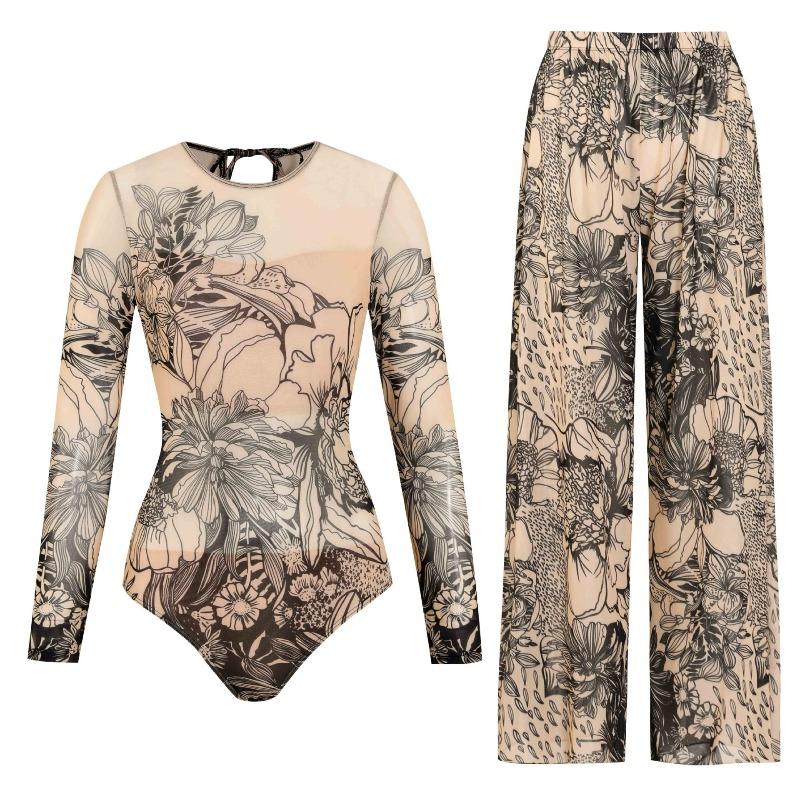 Costume da Bagno Solare Donna Alta Elasticità Ispessito Rete Pantaloni Larghi Costumi da Bagno Europei e Americani Fitness Intero