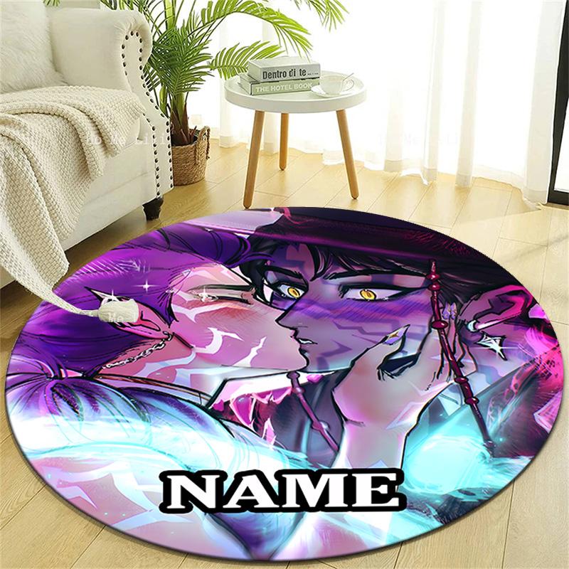 Personalized K-KPop Demon Hunters Round Chair Office Rug - Perfect for Mat, Office Chair & More - Ideal Gift for Birthdays and Holidays