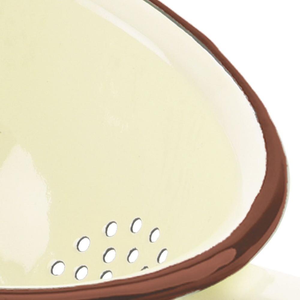 Beige Enameled Kitchen Strainer TONCA 20 Cm