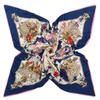 New Brand Bandana Shawl 100% Twill Silk Scarf Floral 130cm Square Scarves Print Kerchief Woman Headband Hijab Scarf&Wraps