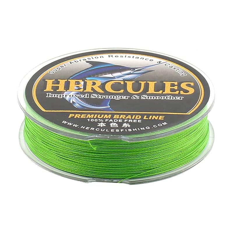 HERCULES PE Line - Colorfast, 4-strand Braided Fishing Line for Long Casts. High Strength, High Sensitivity, Flexible, Non-stretch PE Line for Surf