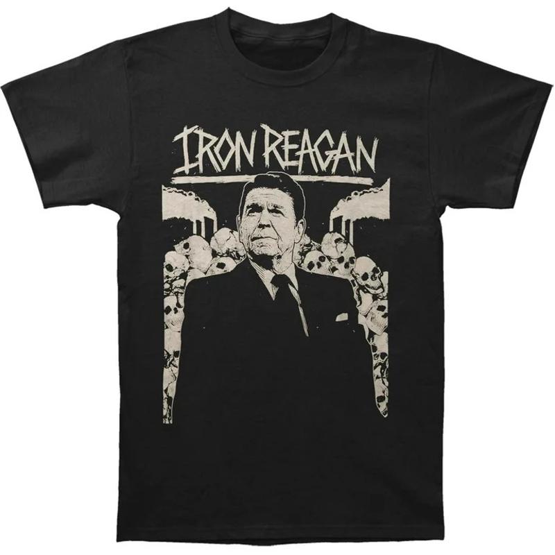 Vtg Iron Reagan Band For Fans Cotton Black Full Size T Shirt MM1650
