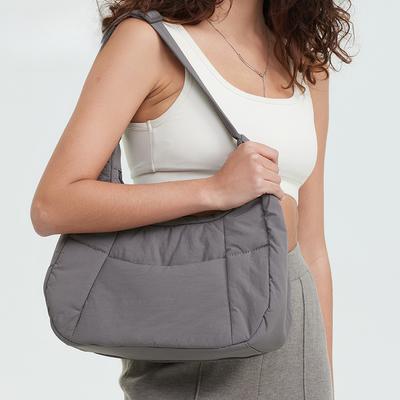 Nylonstoff Achseltasche Damen Einfache Stepphandtasche Leichte Schultertasche