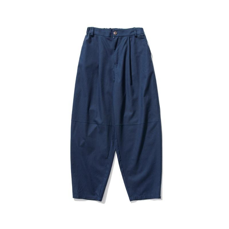 Men's spring and summer new Chinese style cotton and linen straight casual pants solid color Harlan linen wide-leg pants tide