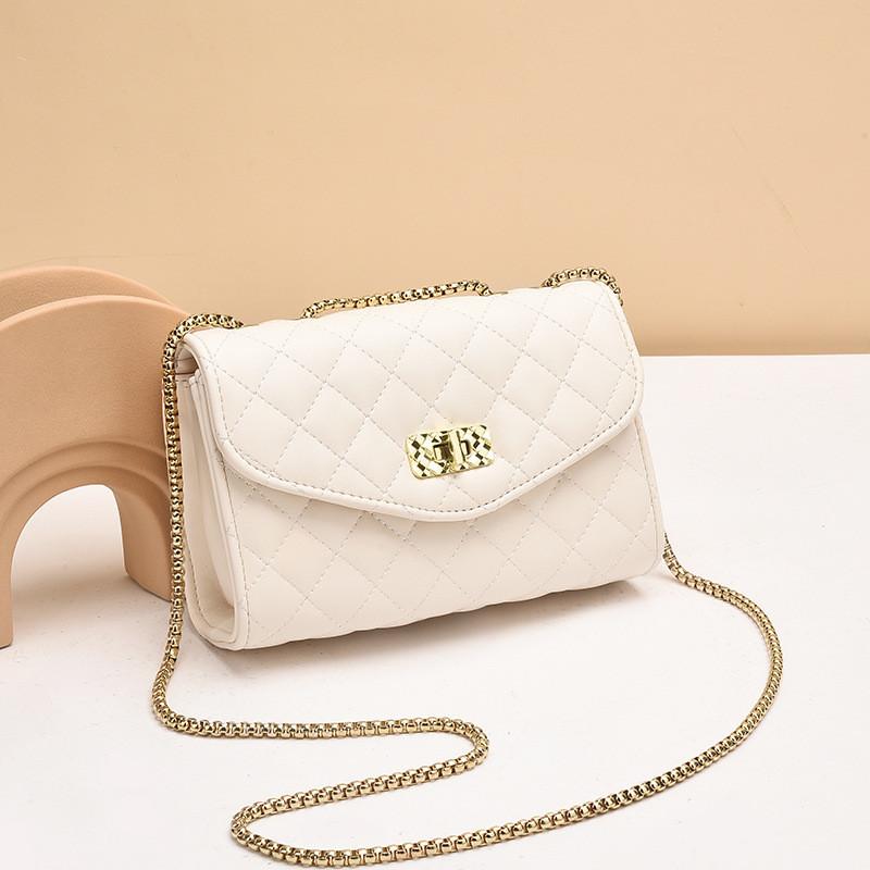 IELGY Ladies Messenger Bag Fashion Beige All-Match Chain Bag