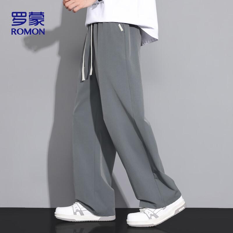 ROMON Men's Ice Silk Loose Straight Casual Pants 29092