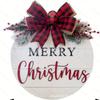 Wooden Christmas Door Hanger Decor Front Porch Entryway Wall Hanging Ornament Holiday Home Dcor