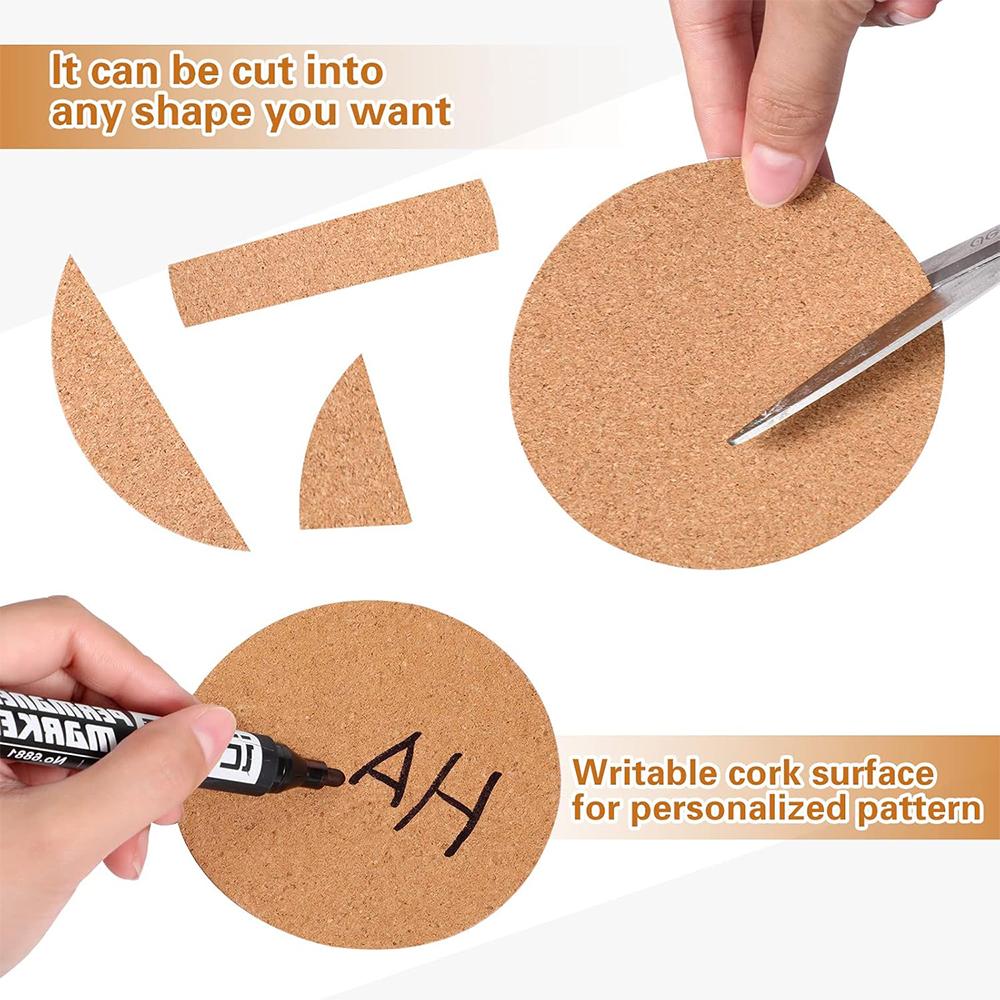 10/20/50 ks Samolepicí korková podložka pod sklenice Kulatá podložka pro DIY diamantové malování, řemesla, korková podložka