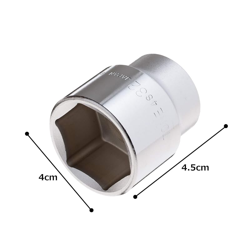 TONE Socket (Hexagonal) 4S-32, Drive Size 12.7mm (1/2"), Wrench Size 32mm