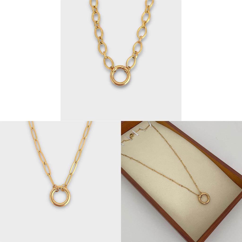 Stainless Steel Snake Chain Necklace With Gemstone Pendant For Women