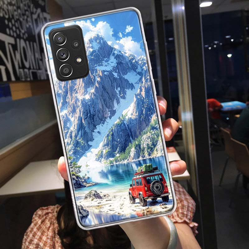 Off Road Vehicle Tourism Scenery Phone Case for Samsung A54 A57 A37 A17 A14 A15 A12 A24 A34 A55 A35 A25 A52S A07 A05S A04S A22 A