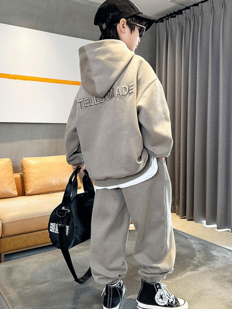 Herbst Kinder Jungen Kleidung Set Teenager Mädchen Brief Hoodies Pullover und Hosen Anzug Kid Sweatshirts Top und Bottom Trainingsanzüge