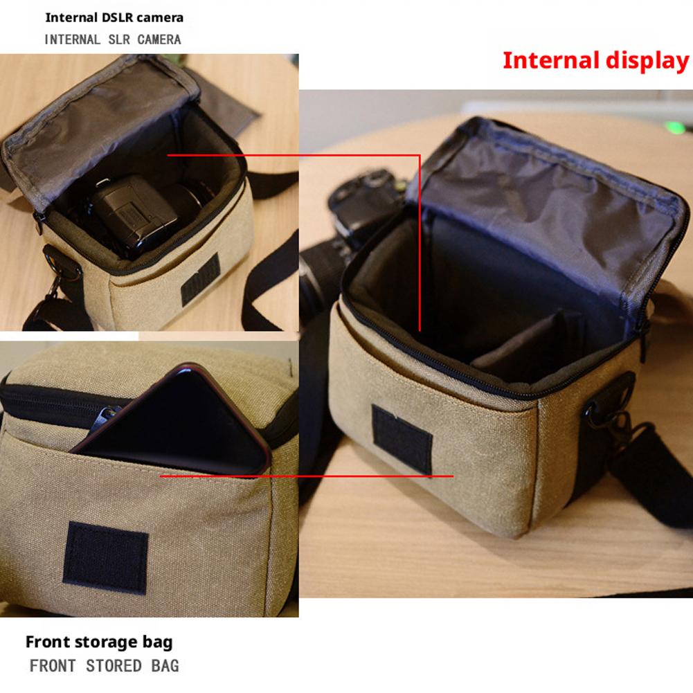 Canvas Camera Shoulder Bag For Canon R100 R10 R50 R8 R7 RP 250D 200D M200 M50 SX70 SX60 Nikon ZFC 18-55mm Lens Case Bag