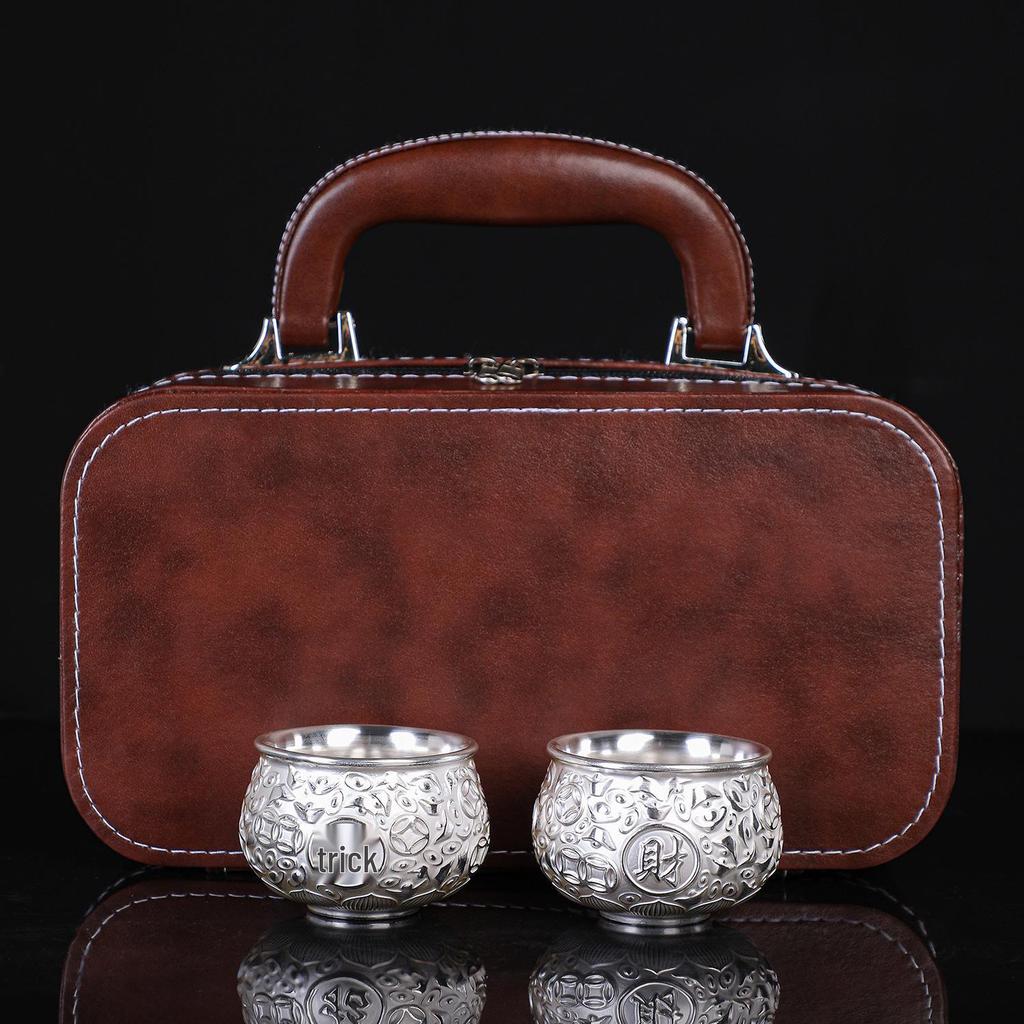 Year of the Dragon Sterling Silver 999 Teapot: Pure Handmade High-End Gongfu Tea Set Souvenir