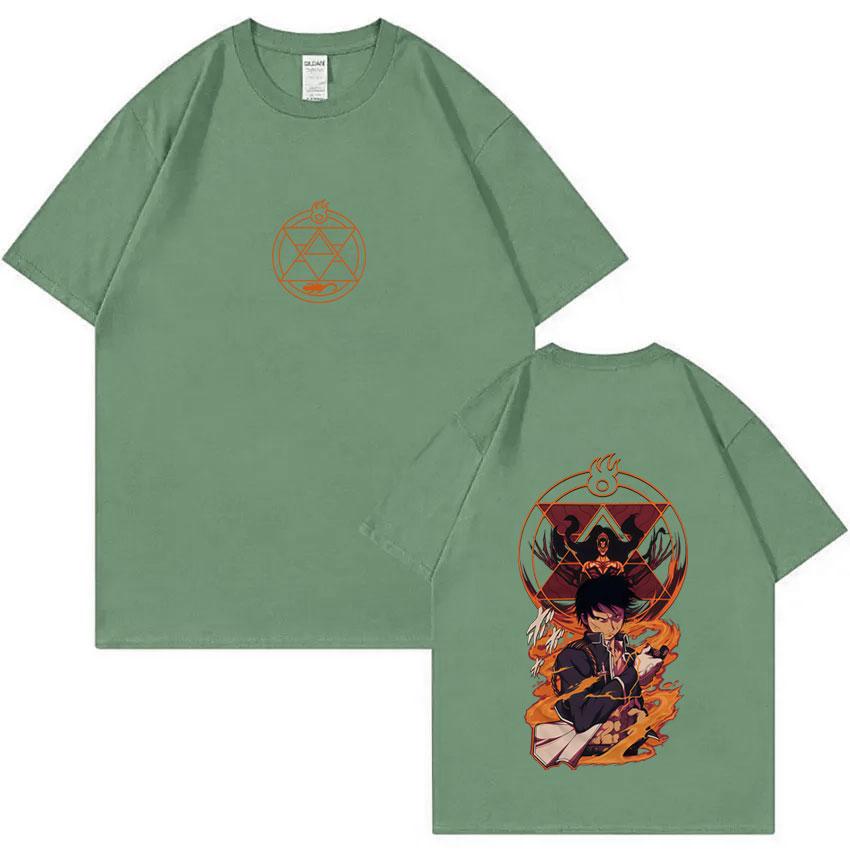 

Anime Fullmetal Alchemist Roy Mustang Graphic Tshirt Unisex Women Cartoon Retro Oversized T Shirts Male Fashion Vintage Streetwear 4XL