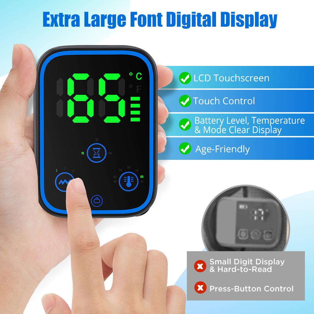 Portable Wireless Hot Compress Vibration Knee Massager with APP Control Knee Shoulder Elbow 3-in-1 Relieve Joint Pain and Pressure