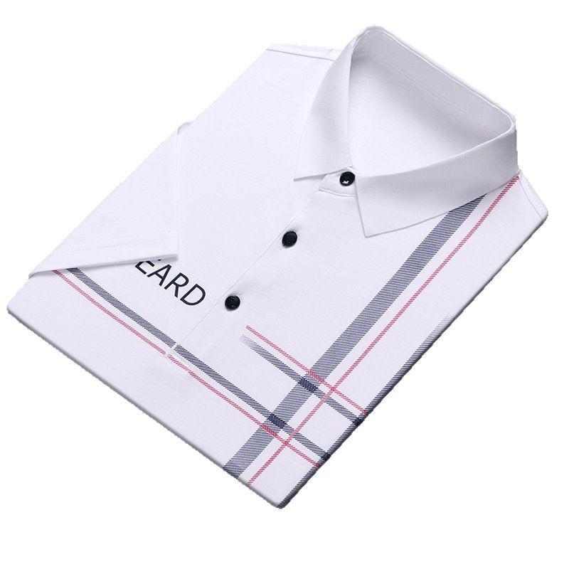 Herren Kurzarm T-Shirt Revers Poloshirt Mittel Locker Halbarm Business Casual Atmungsaktiv Bedruckt Unterhemd