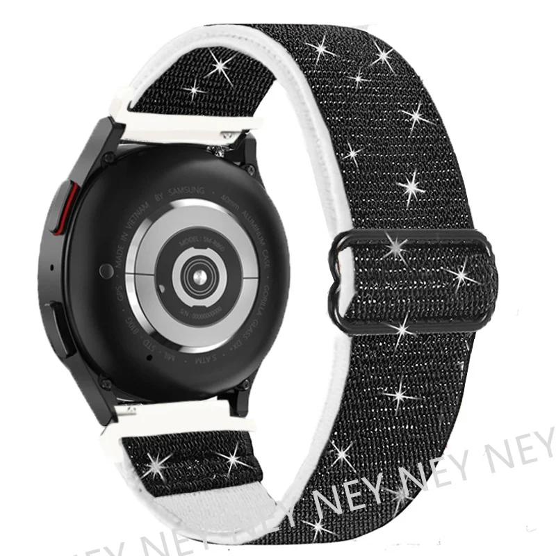 Elastic Shiny strap For Samsung Galaxy Watch 6/5/pro/3/4/classic/Active 2 20mm/22mm Bohemian Pride bracelet Huawei GT 3-2-e band