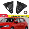 For Skoda Fabia 2015- Car Rear Louver Window Side Shutter Cover Trim Sticker Vent Scoop ABS Carbon Fiber Black Accessories