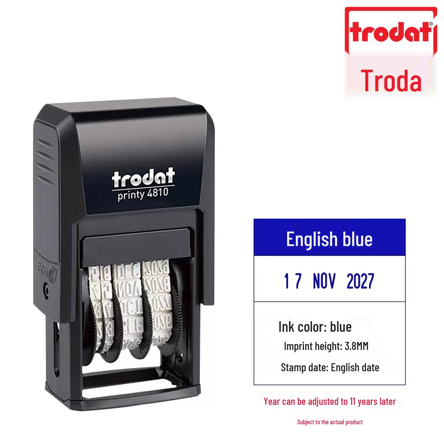 

Trodat 4810 Самонабірний датер, 3,8x20 мм, Регульований, Дати китайською та англійською мовами