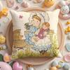 Art Sarah Kay Swing Girl Cushion Cover Short Plush Double-Sided Printing Home Machine Washable In Warm Winter Pillow Case