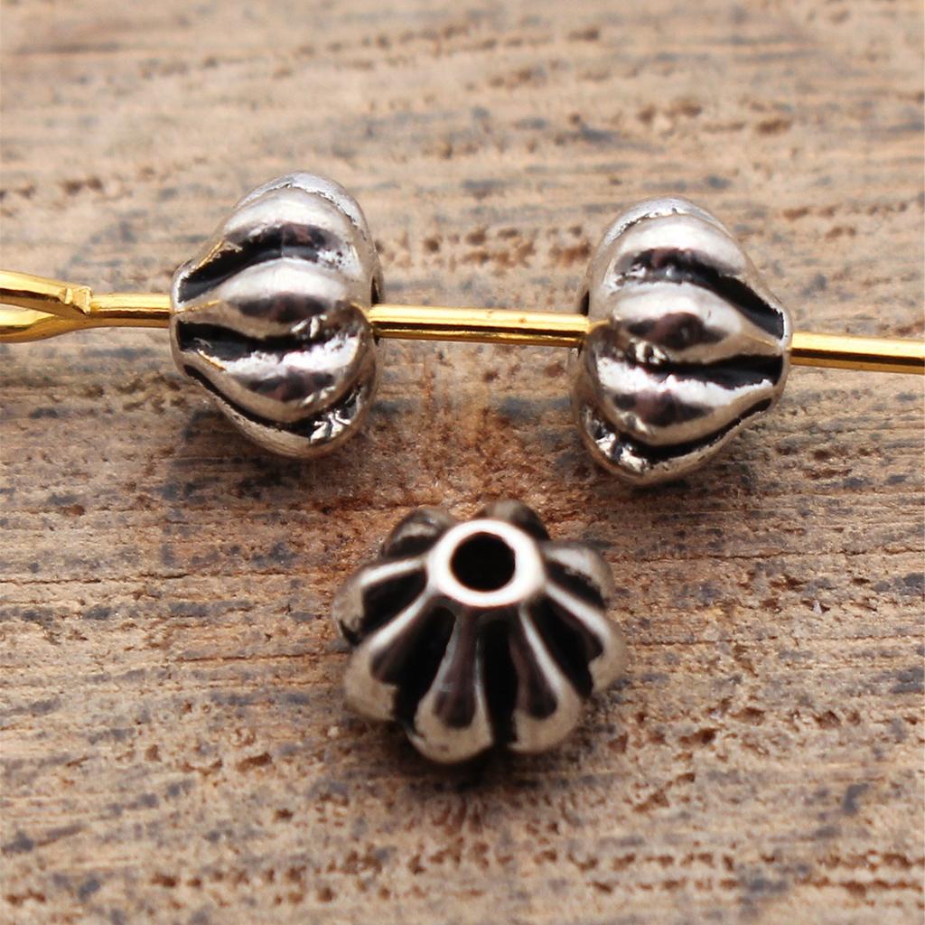 Small Hole Vintage Alloy Gear Spacer Beads Metal Loose Beads DIY Bracelet Necklace Jewelry Making Findings Accessories