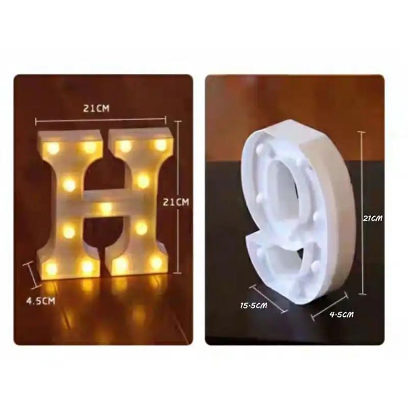 LED 21cm Warm Light Alphabet 0-9 Letters for Wedding Party Home Decor